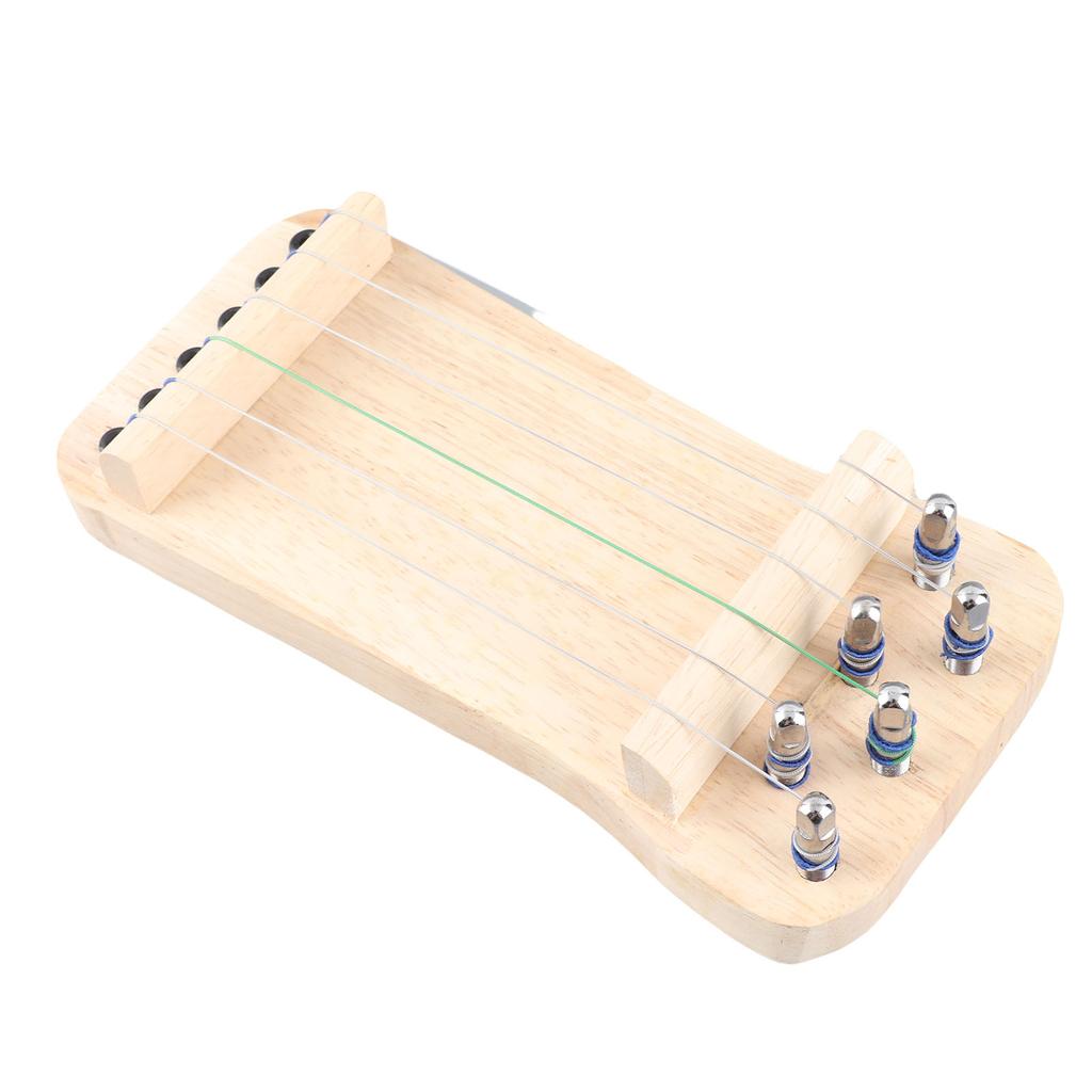 Chinese Zither Finger Trainer Wooden 6 String Mini Musical Instrument Fingering Practice Tool