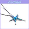 Elegant Womens Ocean Starfish Pendant Necklace With Sparkling Blue Green And White Fire Opal