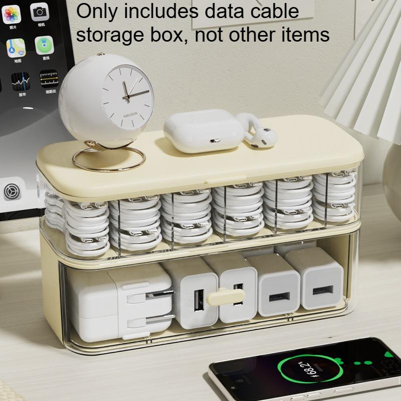 Mobile Phone Charger Charging Cable Sorting Power Cord Dustproof and Waterproof Storage Box Data Cable Sorting Storage Box Gift 23x11x13cm
