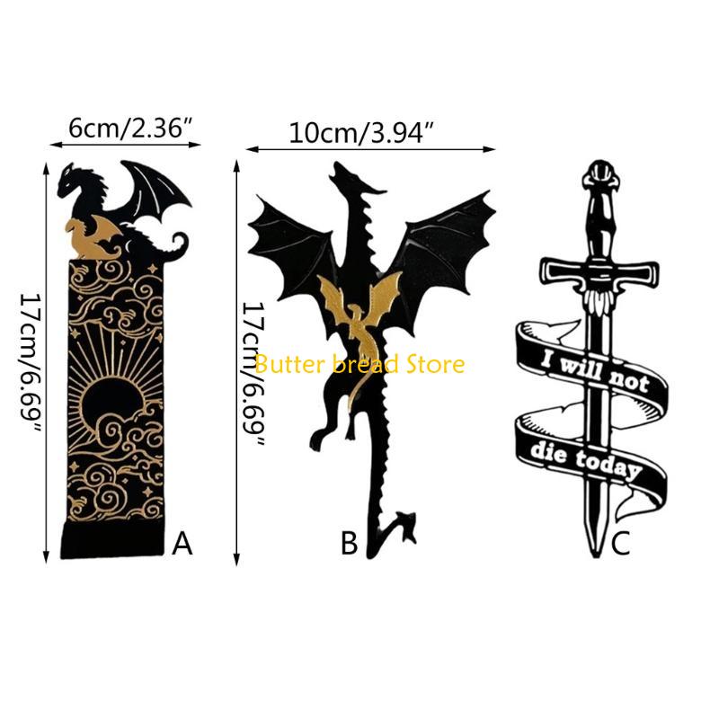 W89C Dragon Bookmarks Clouds Bookmarks Double-Sided Book Markers Bookshelf Decoration for Book Lovers Reading Enthusiast