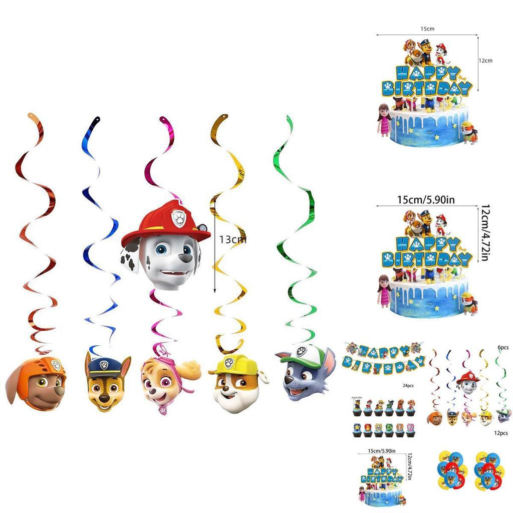 Paw Patrols Party Supplies Deluxe Birthday Decor Set With Balloons And Banners For Kids