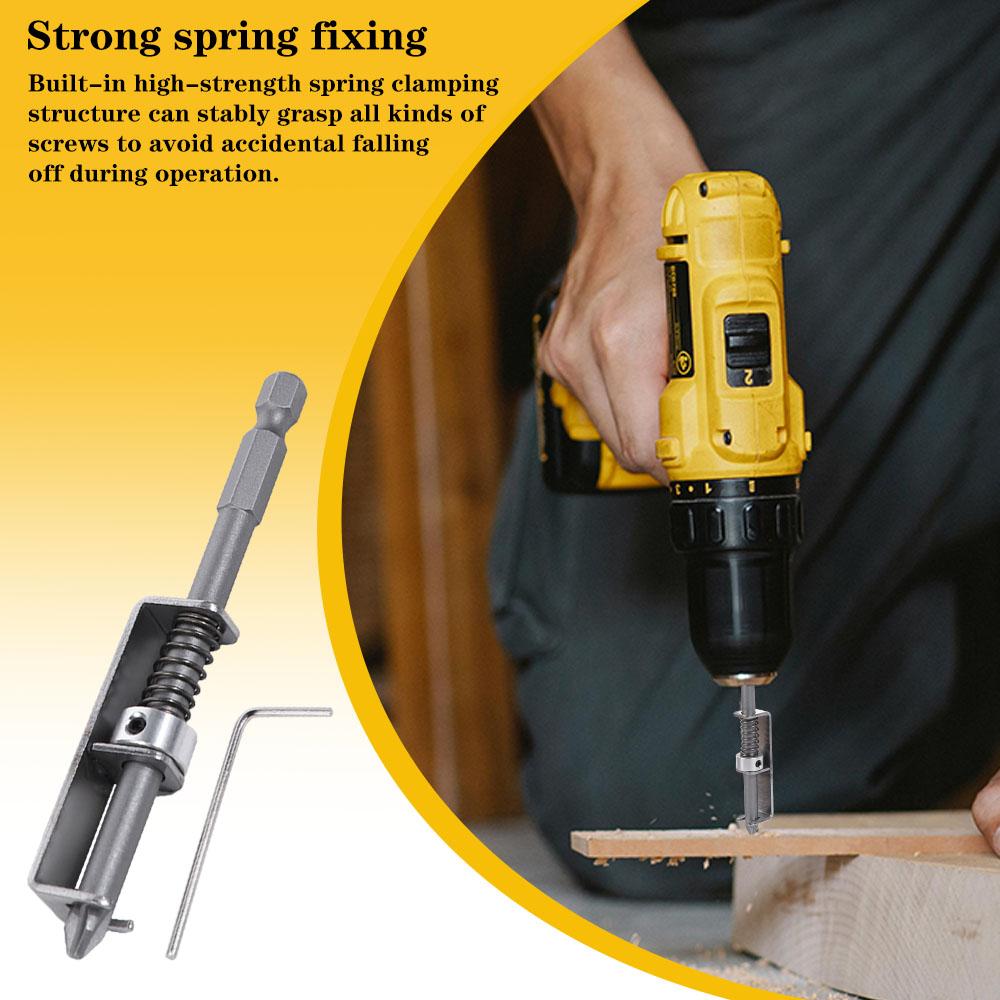 Spring Positioning Screw Bit Holder Anti-Drop Bit Retaining Adapter  Garage Repair