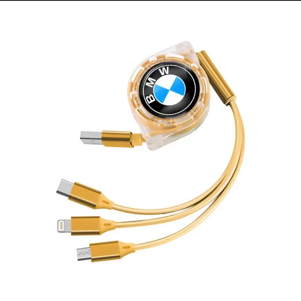 MQRE3 80% New Car Interior Phone Data Cable 3 In 1 Retractable Charging Wire For BMW G30 G32 G01 G02 G05 G06 G07 G26 G23 G22 F40 F20