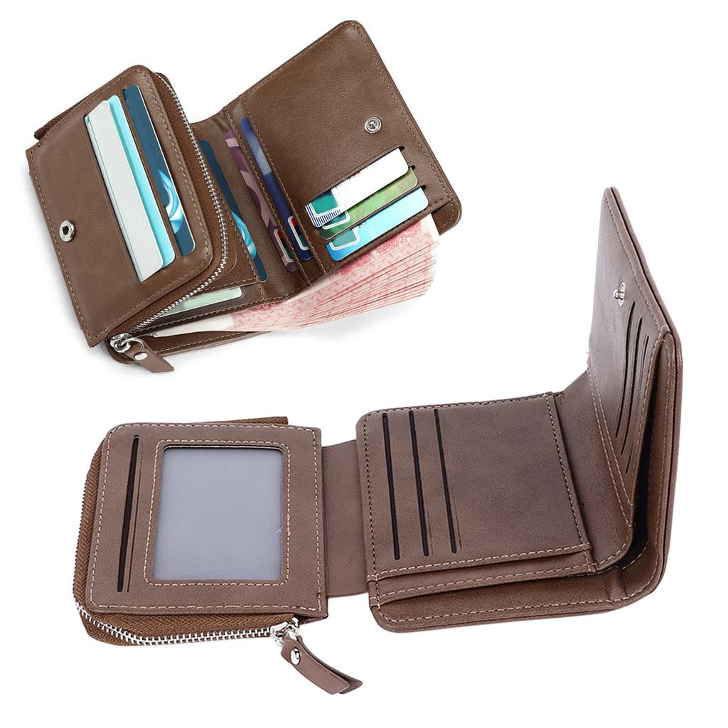 PU Wallet with Multiple Card Slots PU Leather Textured Trifold Three Fold Wallet for Men Boys