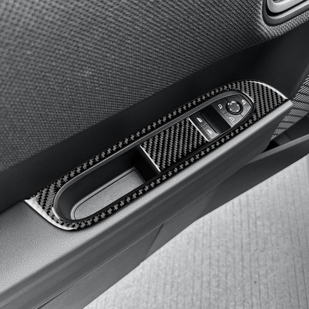 AIRSPEED Carbon Fiber Interior Door Window Lift Decoration Frame Stickers for Mini Cooper F66 F67 Stylish Interior Includes Tape 2024-2025,