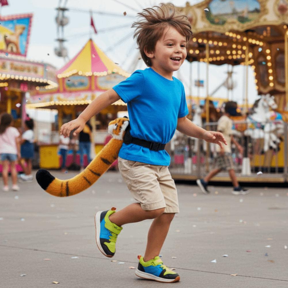 Lovely Plush Tiger Head Tail Tail Design Animal Tail Prop  Stage Supplies