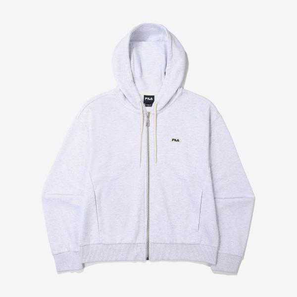 Fila Small Logo Hooded Zip Up white/90