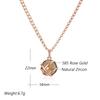 Light Brown Natural Zircon Pendant Necklace Women Luxury  Rose Gold Color Glossy Metal Daily Fine Ethnic Jewelry
