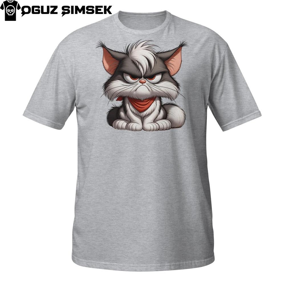 Grumpy Cat T-Shirt – Funny Angry Cartoon Kitty Graphic Tee