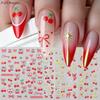 New cherry nail sticker set bow bronzing love nail sticker