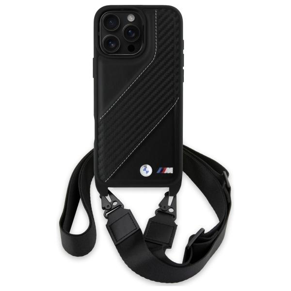 BMW BMHCP16X23PSCCK iPhone 16 Pro Max 6.9" black/black hardcase M Edition Carbon Stripe & Strap