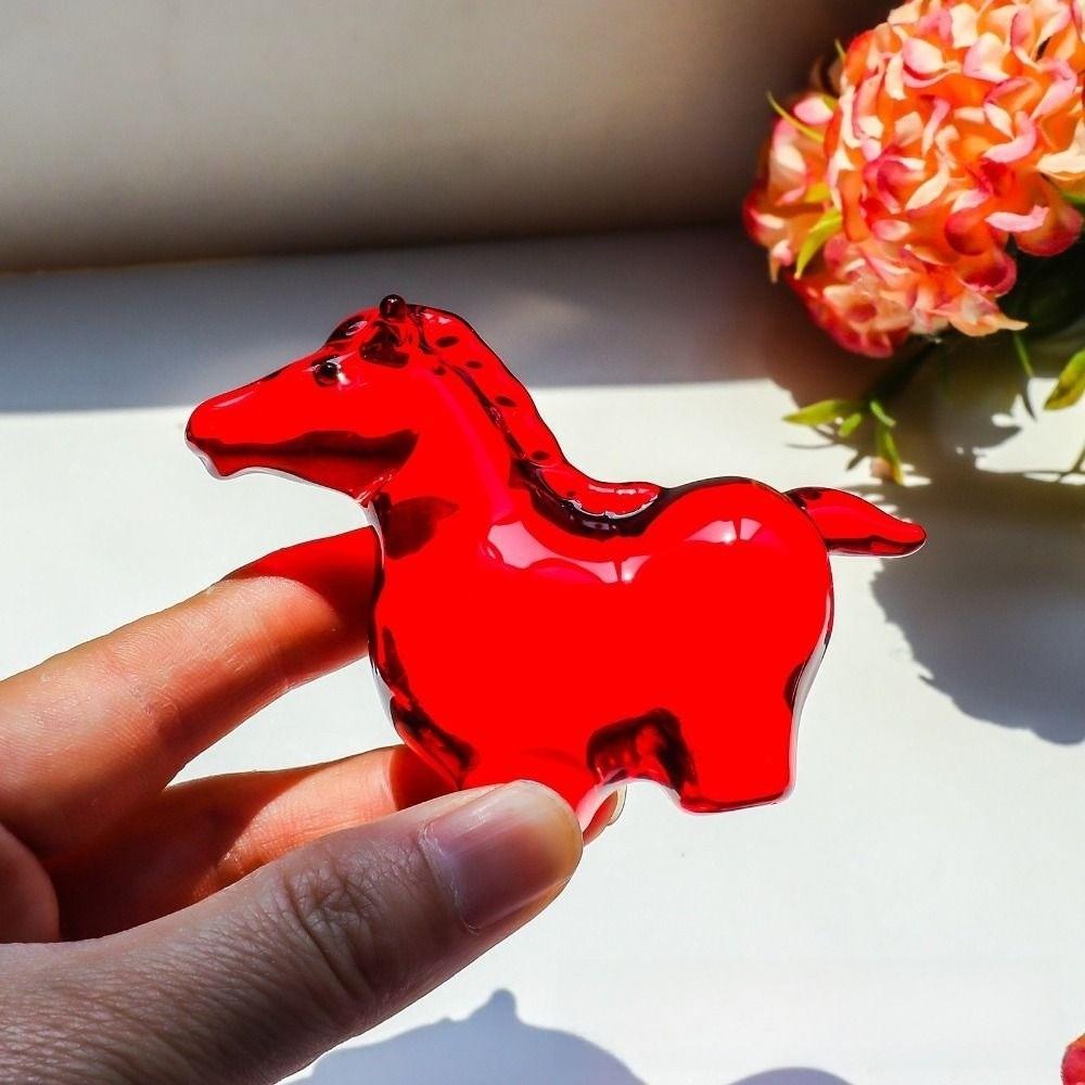 Sturdy Crystal Horse Statue Colorful Decorative Horse Shape Crystal Artwork  Tabletop