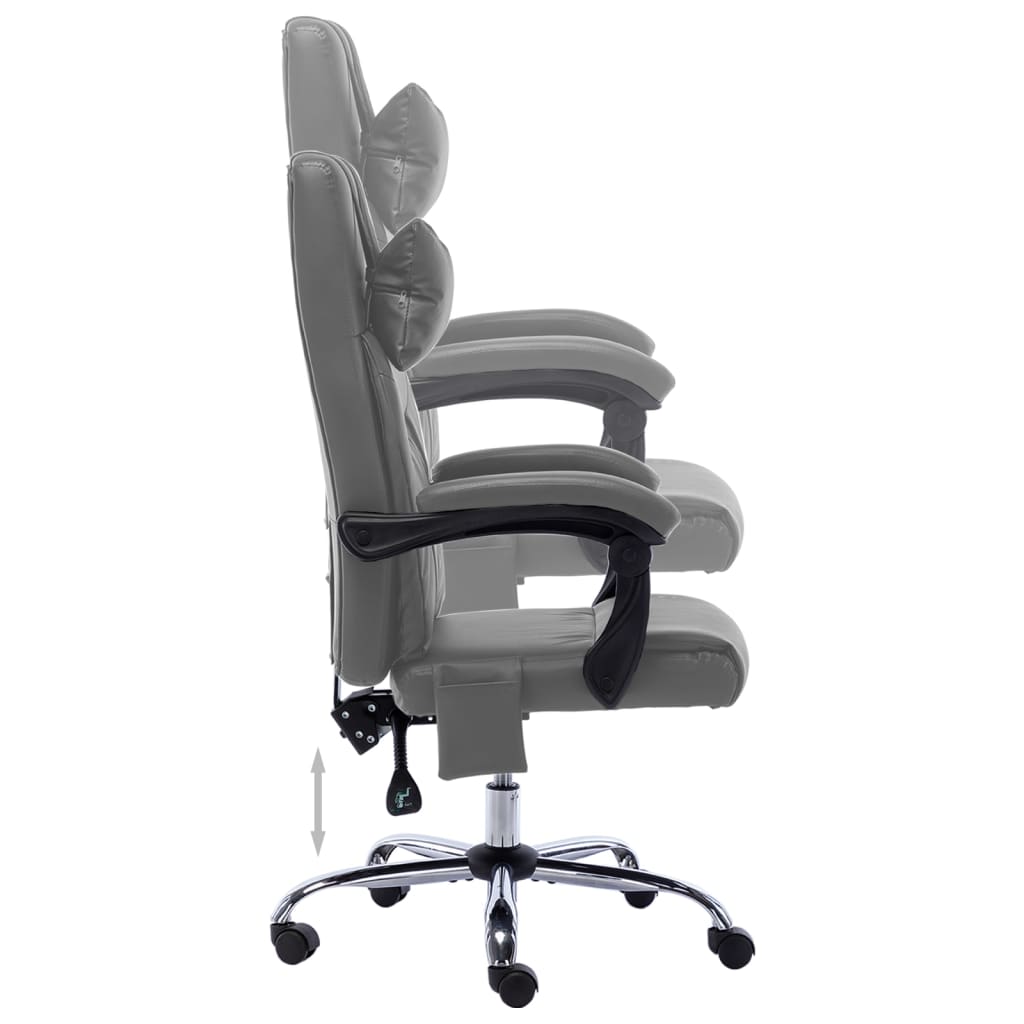 Massage Office Chair Anthracite Faux Leather