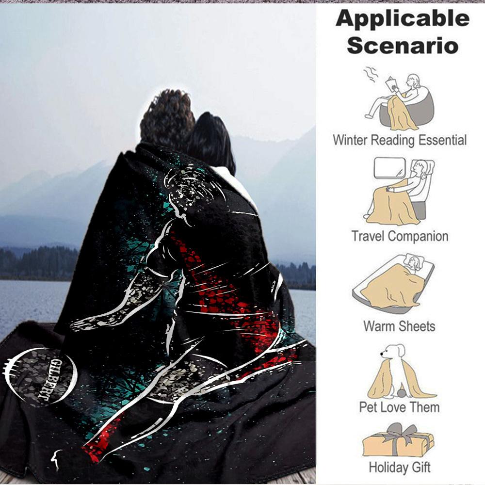 1pc Football Player Blanket, Lightweight Flannel Throw Blanket for Sofa, Bed, Travel, Camping, Living Room, Office, Couch, Chair, and Bed011