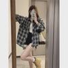 Women's Autumn Plaid Shirt - Mi-Style Loose Long Sleeve Cardigan Top