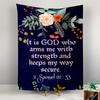 Inspirational Bible Verse Floral Design Patterned tapestry for bedroom and living room home decor sofas