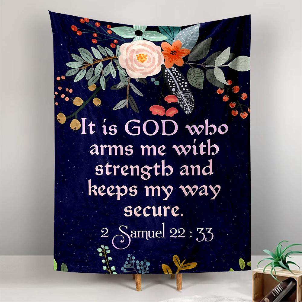 Inspirational Bible Verse Floral Design Patterned tapestry for bedroom and living room home decor sofas