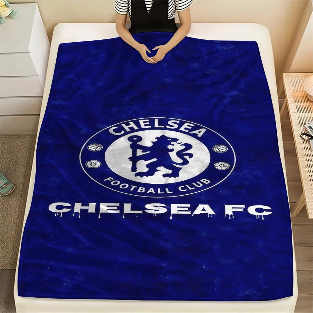The Blues Logo Print FlAannel Blanket, High Quality Comfortable for All Seasons, Home Decor, Warmth and Comfort