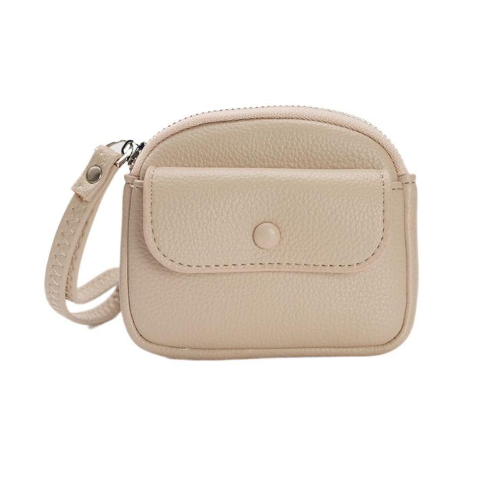 Solid Color Short Wallet Korean Style PU Coin Purse Fashion Wrist Bag  Women