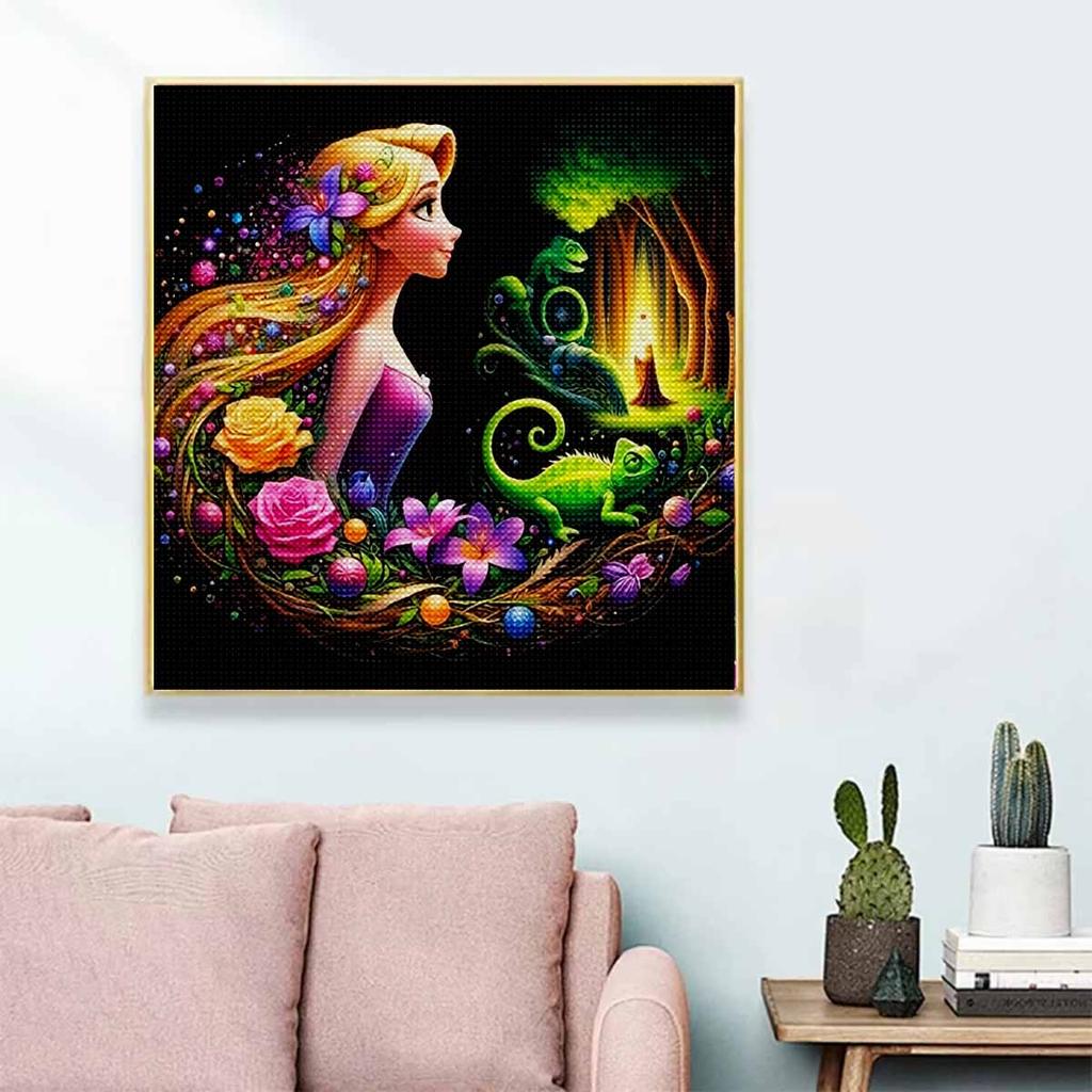 DIY Diamond Painting Round Diamond Beautiful Princess Full Diamond Mosaic Home Decoration Painting Cross Stitch Kit
