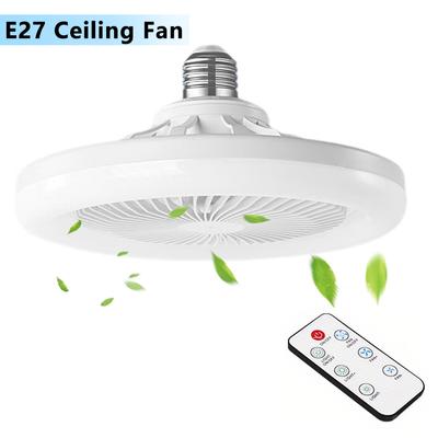 Lumină LED cu ventilator inteligent 30W AC110V 220V Ventilator de tavan cu iluminare Telecomandă inteligentă E26/E27 Silențios pentru dormitor living