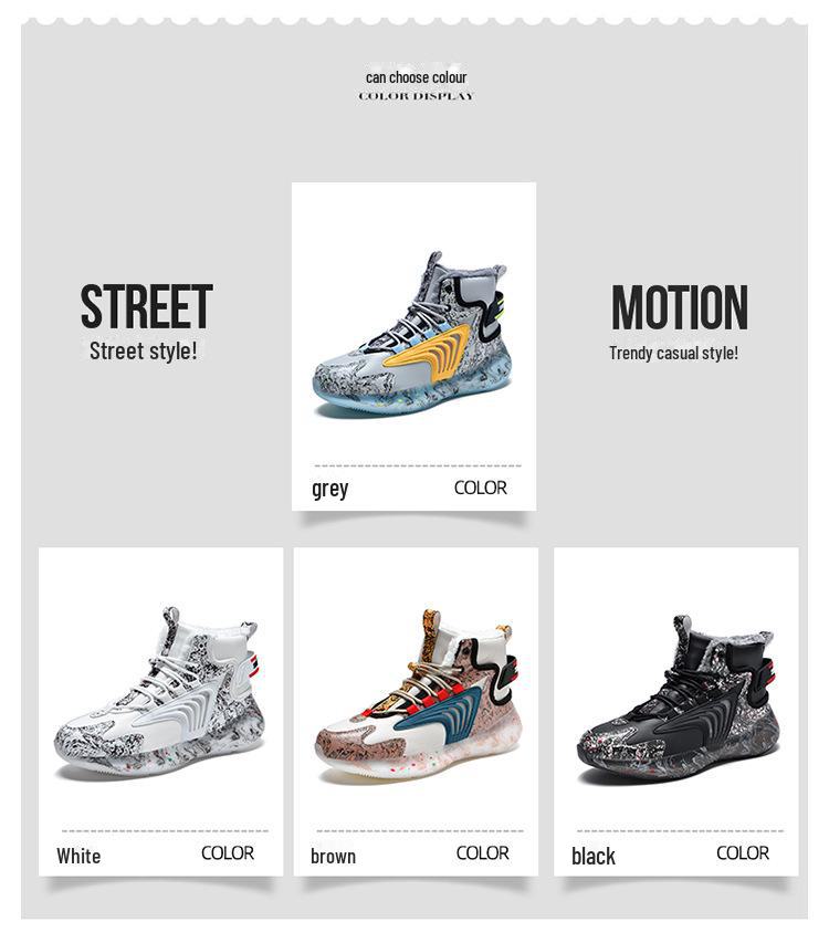 Men's Winter High-Top Basketball & Running Shoes with Popcorn Cushioning