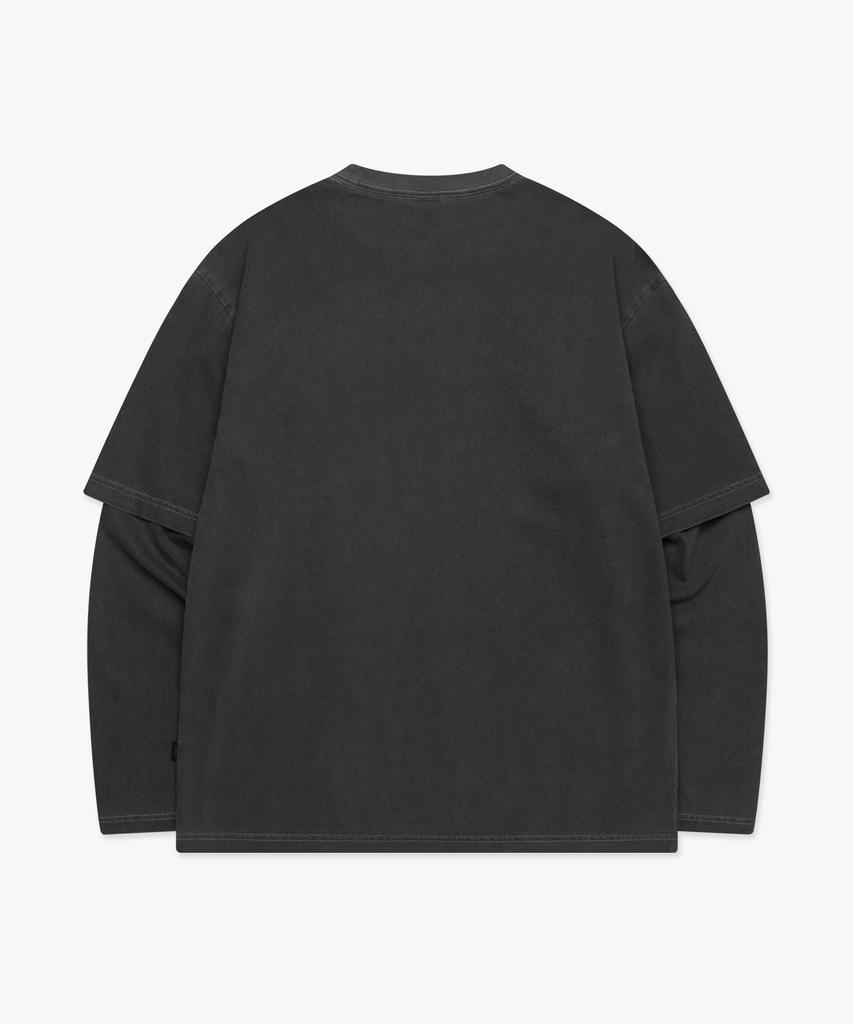 LMC Overdyed Layered Long Slv Tee Black