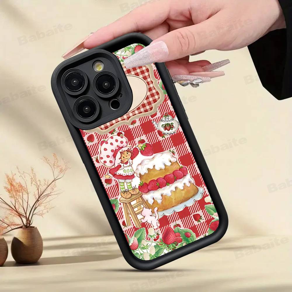 Girl Pink Strawberry S-Shortcake TPU Phone Cover For Iphone 17 16 15 14 13 12 11 Pro Max Plus Case Cover