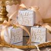 5/10Pcs Wedding Favors Boxes Candy Gift Boxes with Creative Ribbon Rectangle Paper Sweets Box for Engagement Party Anniverary