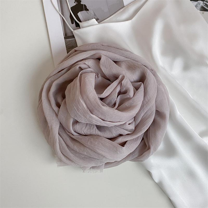 Thin Women's Desert Shawl Color Winning Cotton and Linen Beige Versatile Scarf Xinjiang Travel Sunscreen Scarf