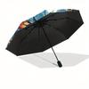 Stunning Butterfly Stained  DecorUmbrella, Portable 3-Fold Compact Umbrella,Christmas Gift ES531
