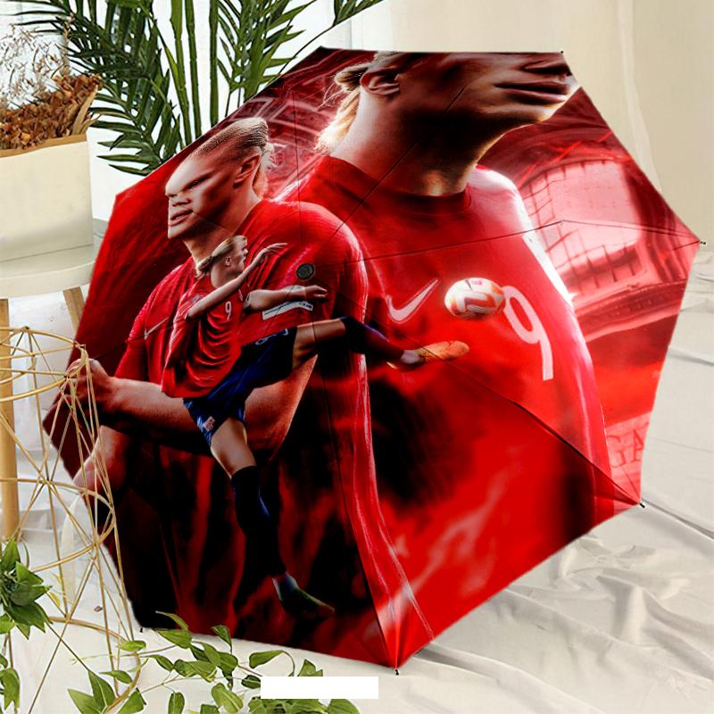 H-Haaland Umbrella with Automatic Open/Close & Self-8-Rib Heavy-Duty Umbrella, Compact Travel Umbrella Suitable for Outdoor