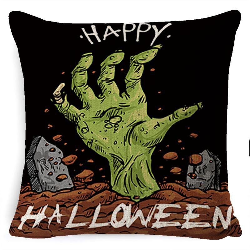 Halloween Horror Ghost Festival Pumpkin Series Linen Pillow Case Set Sofa Cushion Pillow