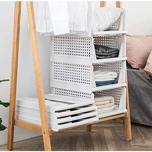 yazi Clothing Storage Case, Drawer, Closet Storage Case, Foldable Storage Box, Large Capacity 3-Tier Closet Storage Stand, Stackable Plastic Case for