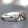 Vintage Death Moth Statement Ring, Retro Engraved Luna Moth Ring, Gothic Insect Stack‑able Jewelry, Unique Gift for Women Men