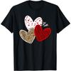 Leopard Plaid Hearts TShirt Retro Red Hearts Graphic Tee for Women Unisex Casual Short Sleeve Top T Shirt Women Goth Y2k Shirts