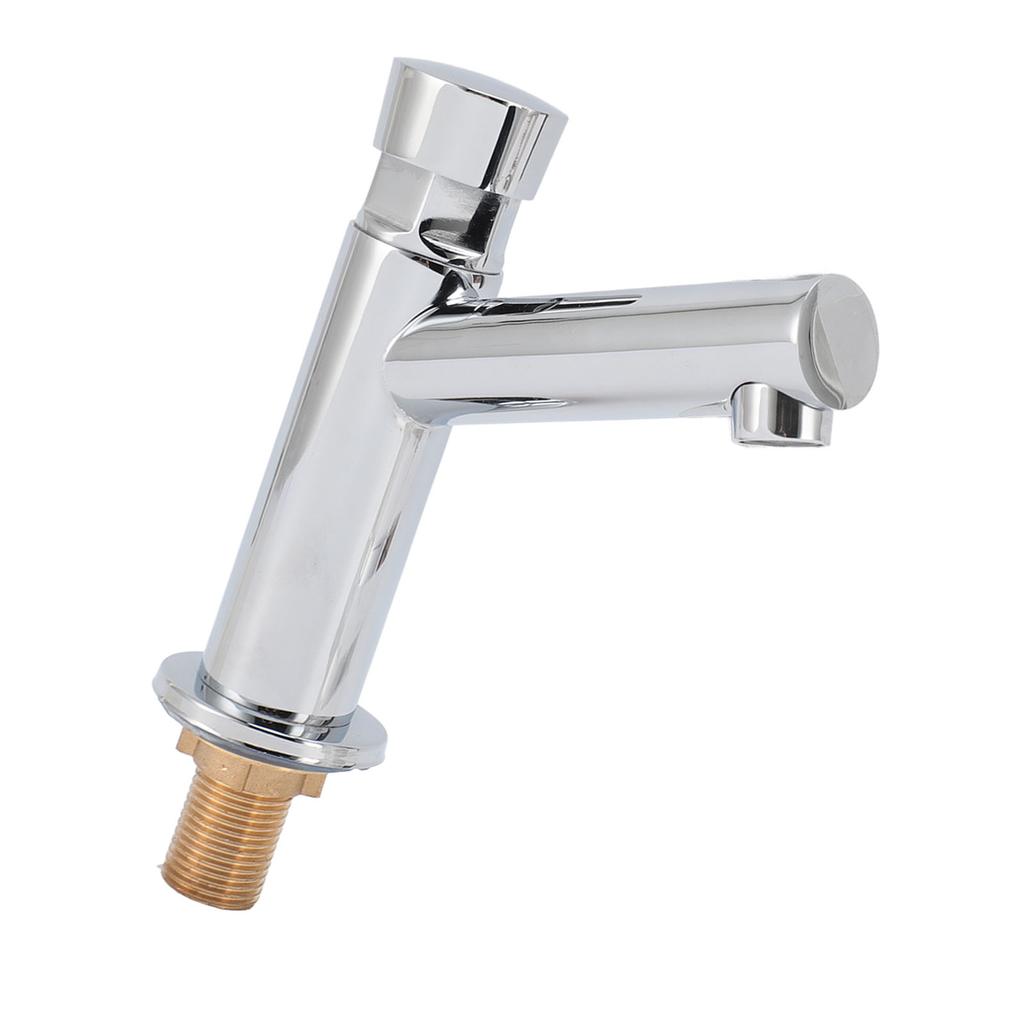 Bathroom Sink Faucet Single Handle Angled Delayed Faucet Water Tap for Home Hotel