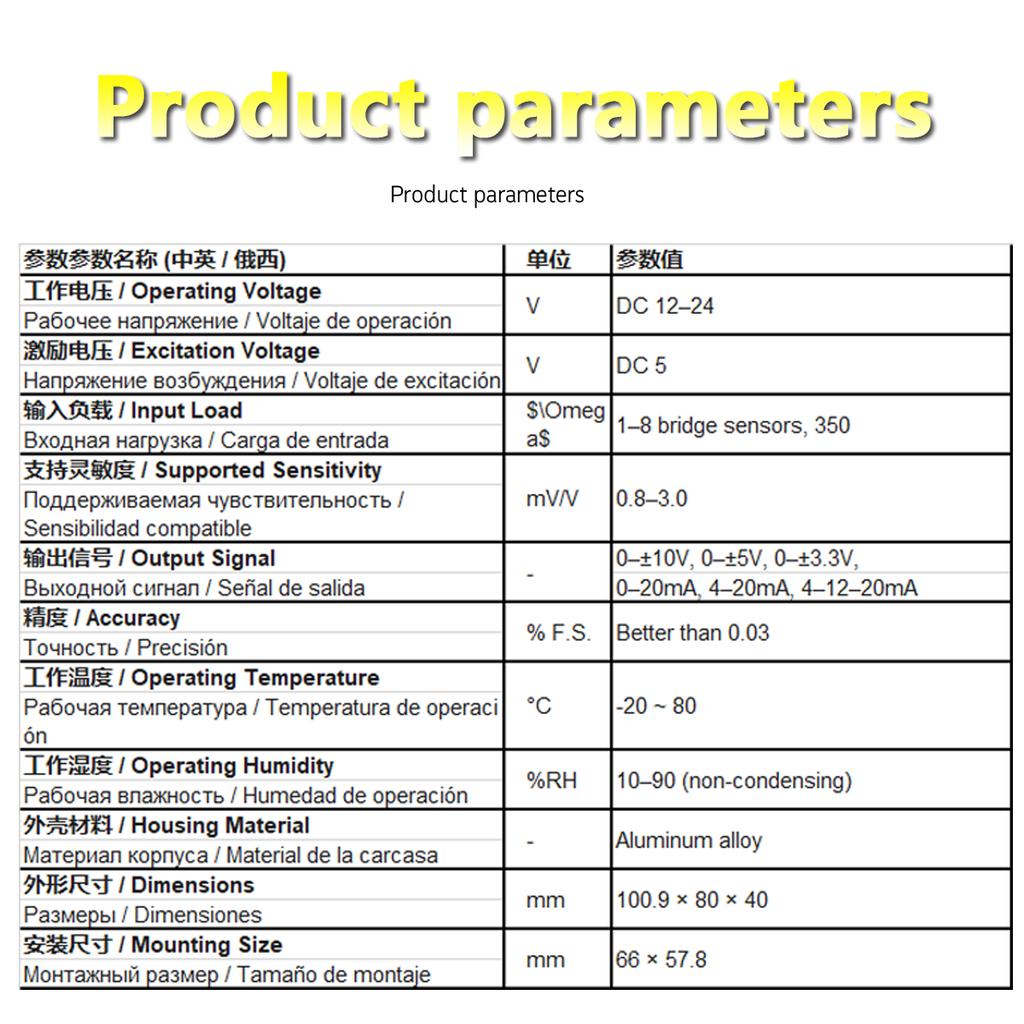 High Precision Micro Load Cell with Signal Transmitter 4-20mA 0-10V Output Weight Sensor Amplifier Kit 500kg 1000kg 2000kg