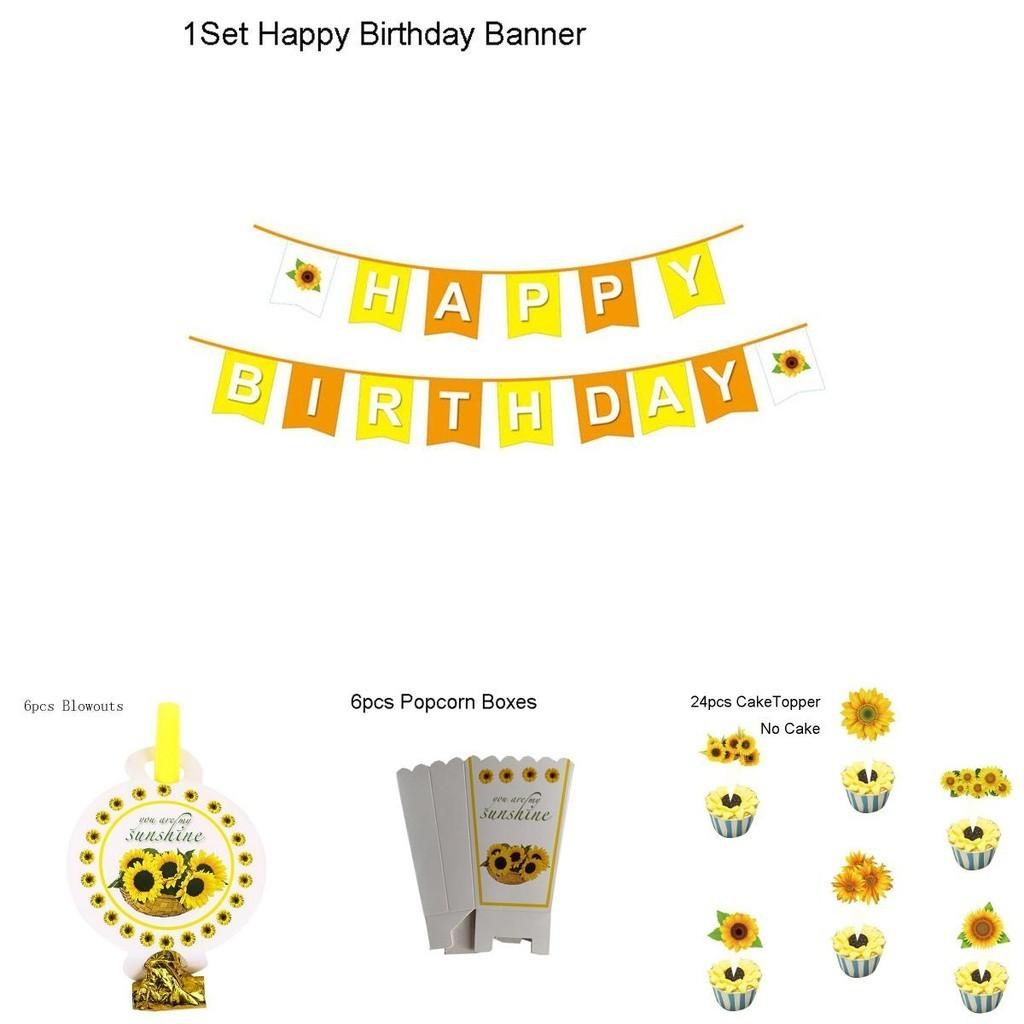 Delightful Sunflowers Theme Party Decoration Kit For Joyful Baby Showers And Birthday Parties