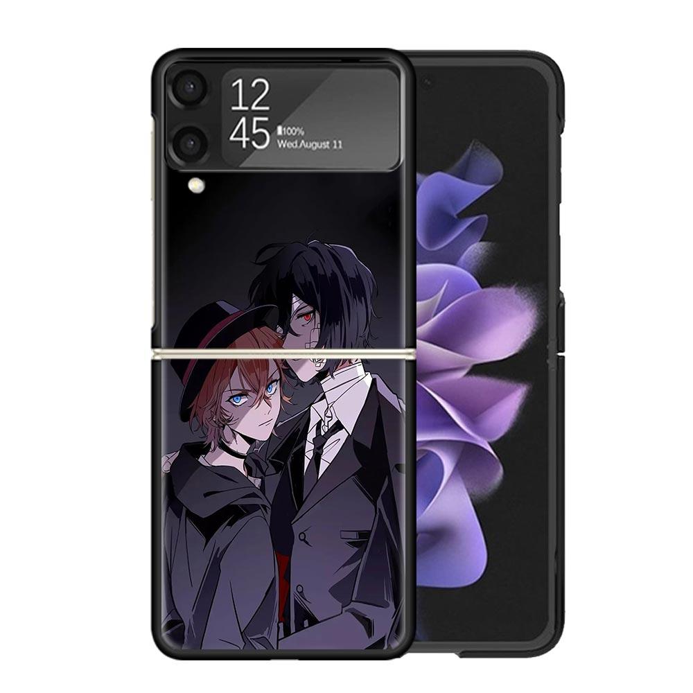 Bungo Stray Dogs Double Black Clear Phone Case For Samsung Z Flip 7 6 5 4 3 Galaxy ZFlip7 ZFlip6 ZFlip5 ZFlip4 ZFlip3 5G Print C