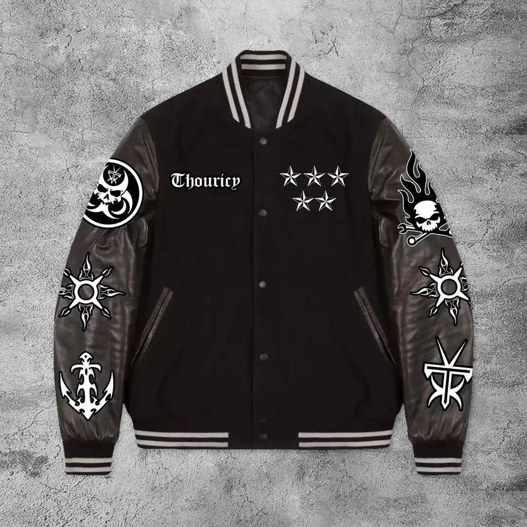 Fashion Men and Women with the Same Style Couple Spring and Autumn Jacket European and American 3D Printed Baseball Jersey