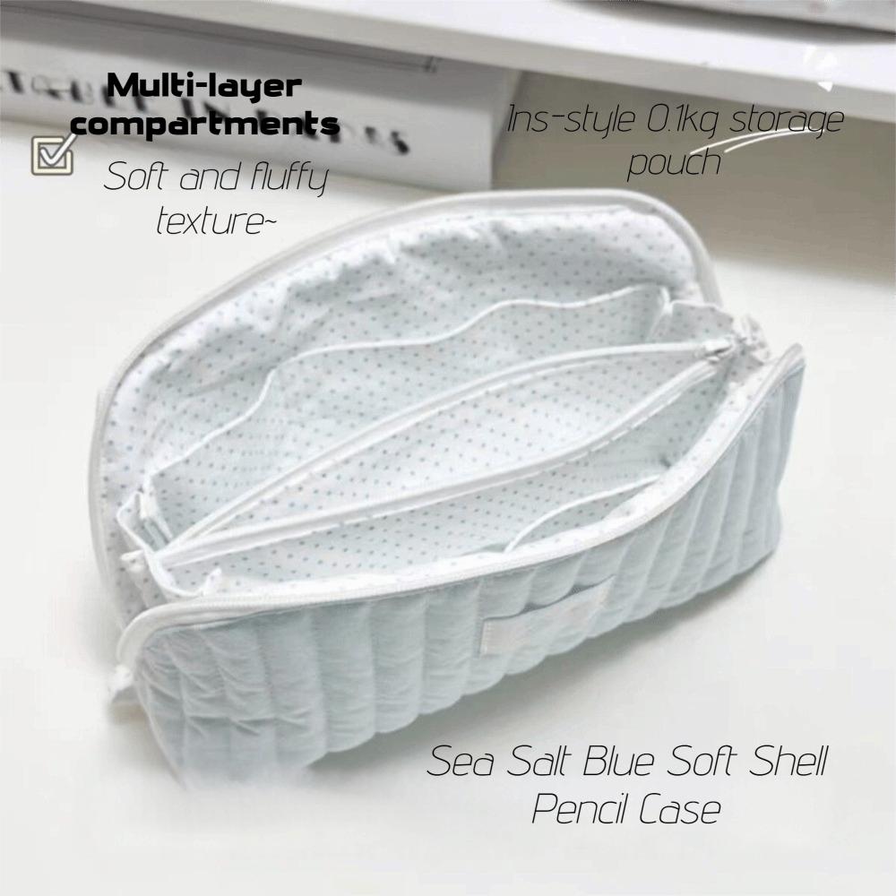 Large Capacity Pencil Case with Zipper Pencil Pouch Korean Style Pen Bag School