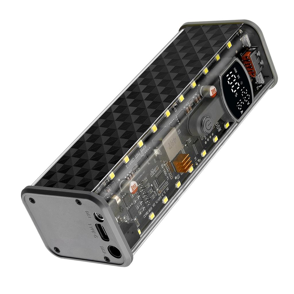 High Capacity 65W Mobile Power Supply Case Holds 8Pcs 18650 Cells With Safety Protections Powerbank Case Shell