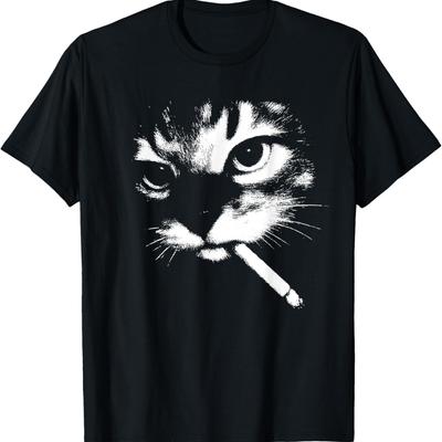 Funny Smoking Cat Meme T-Shirt