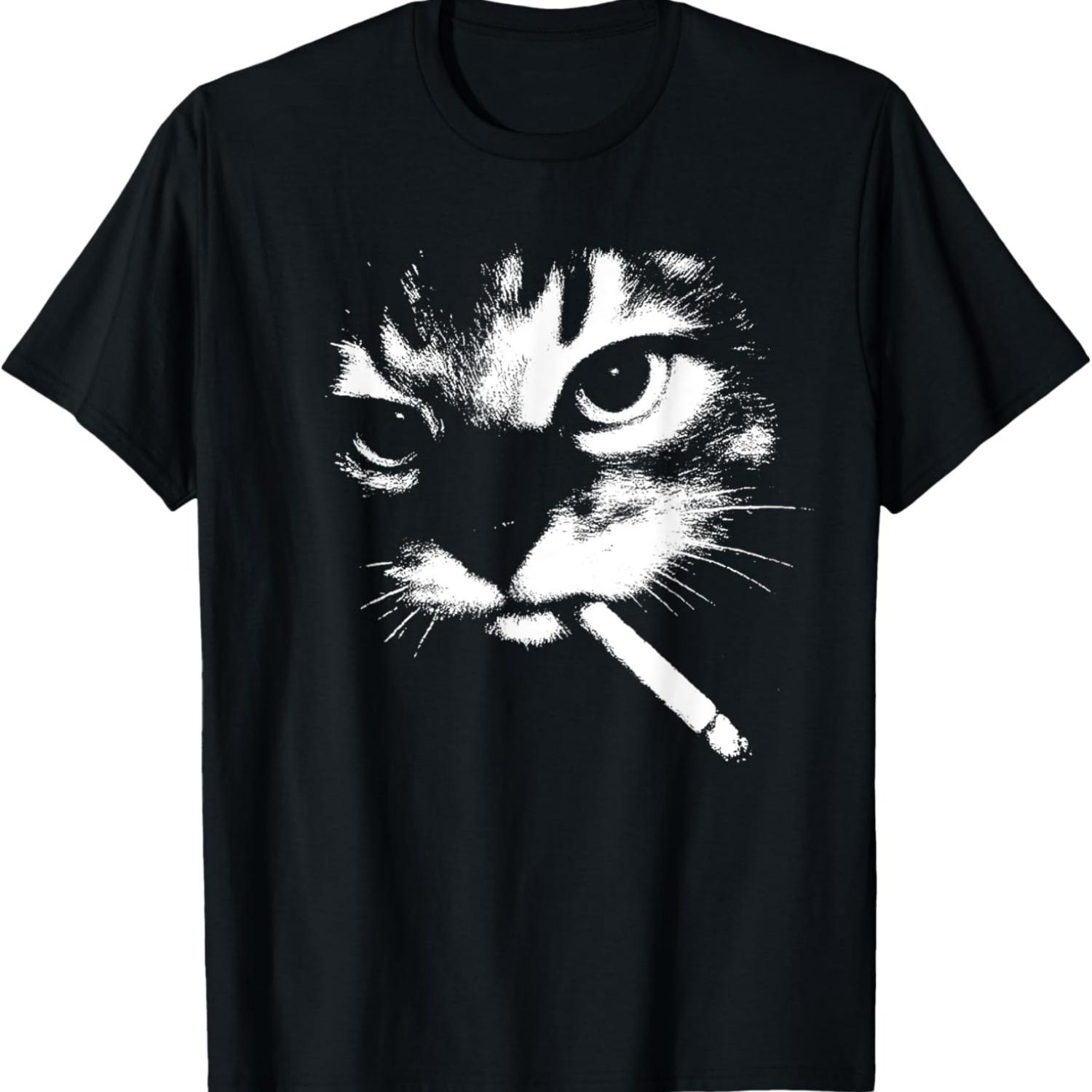 Funny Smoking cat Meme T-Shirt S