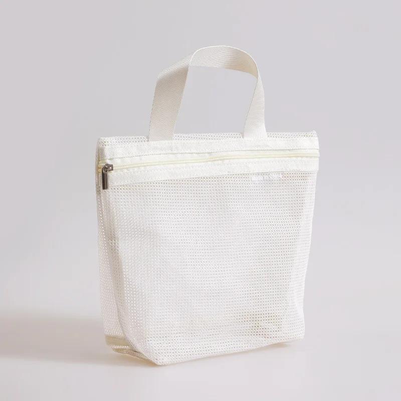 Portable Ins Handbag Mesh Storage Hollow Storage for Bathing, Rinsing, Washing, Makeup, Tourism, Swimming, Outdoor Storage Bag