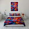 3Pcs Vibrant Burst Of Color Explosion Duvet Cover Set With 3D Printing Design Soft Polyester Bedding Set All-Season Comfort