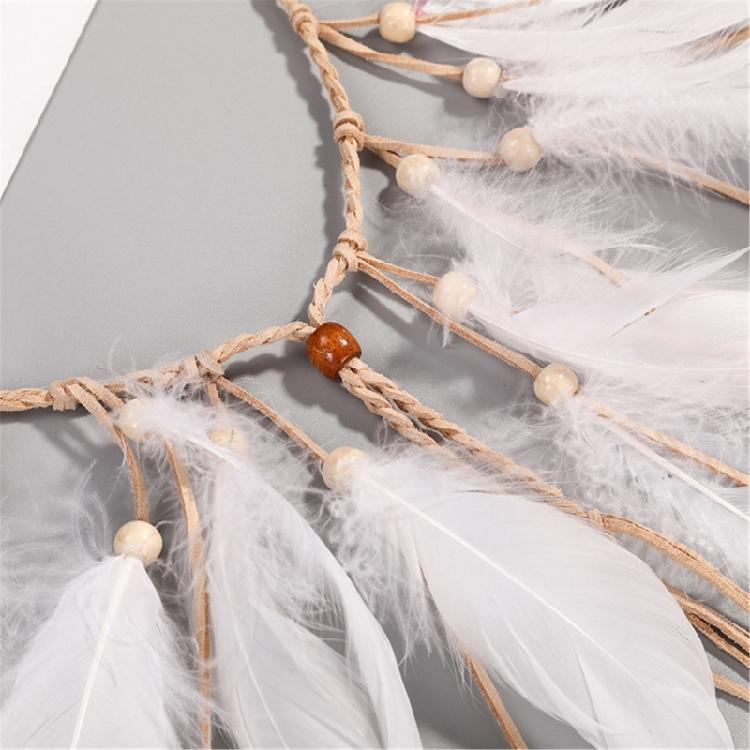 White Feather Hairband Ethnic Headbands Festival Wedding Hair Hoop for Girl