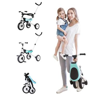 Kamelun Tricycle 3in1 with Push Bar Wheelbarrow for 1-6 Years Old Folding Bicycle Lightweight Children's Bicycle Birthday Gift Kick Bike Height Bike