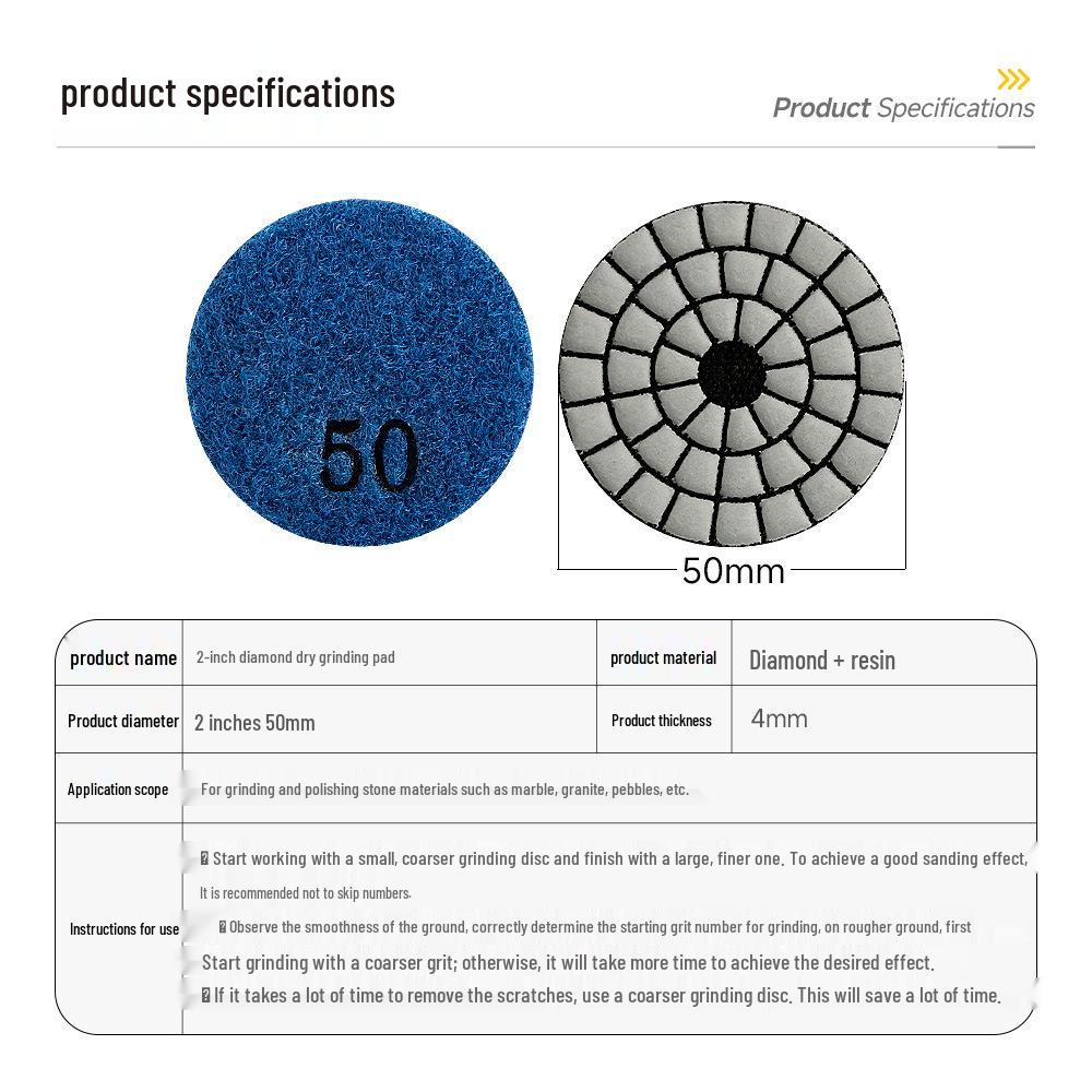 2-Inch Marble Diamond Dry Grinding and Polishing Pad